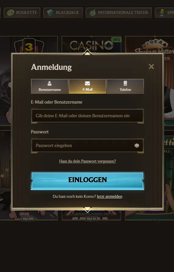 Realz Casino Login – Anmeldung per Browser auf Desktop und Mobilgerät