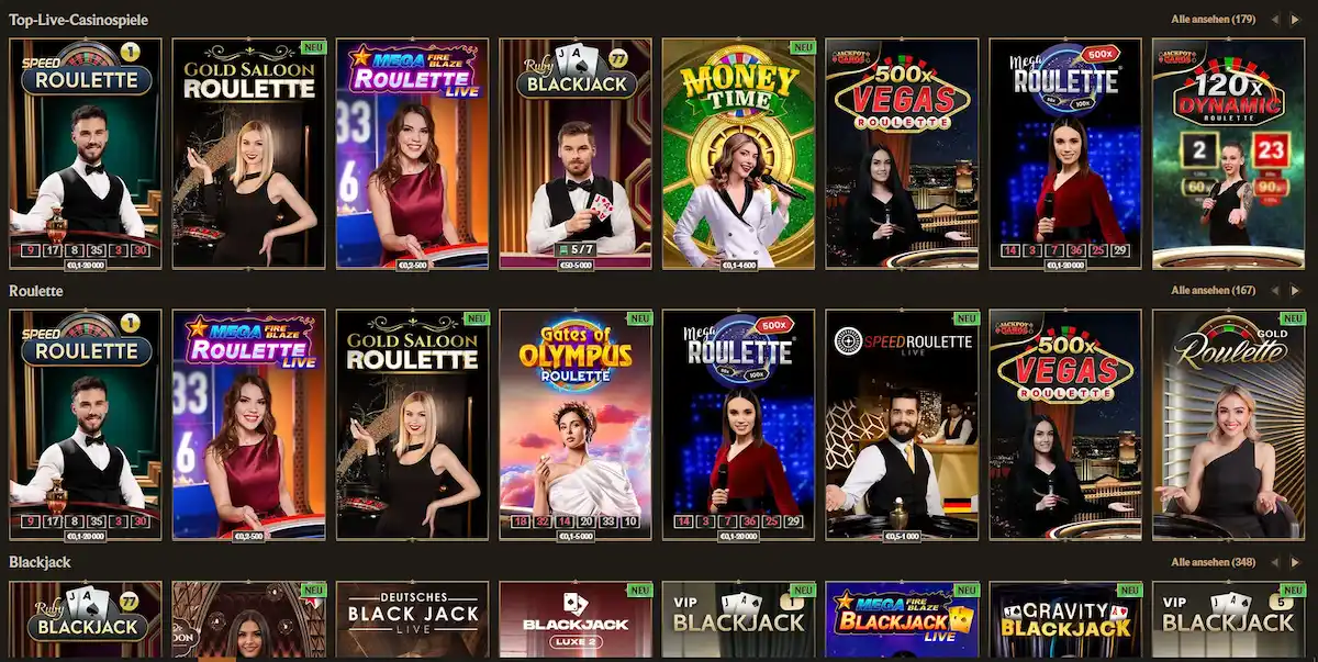 Realz Casino Live Casino – Live-Dealer-Tische in HD-Qualität